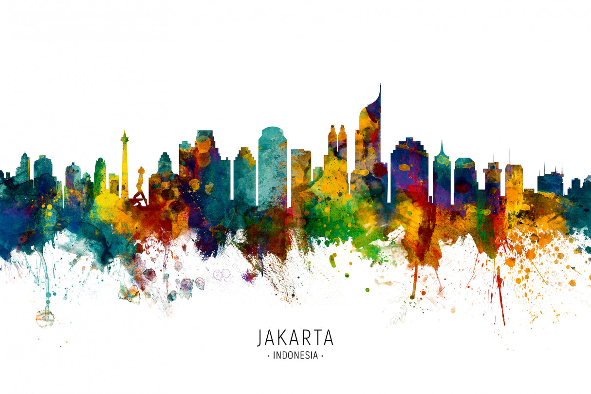 Jakarta Skyline Indonesia Poster och Canvastavla