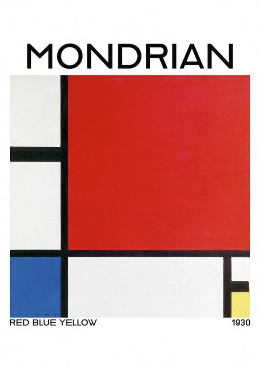 Composition with Red, Blue, and Yellow 1930 Poster och Canvastavla