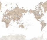 Pacific-centered world map with cities, Abey Poster och Canvastavla