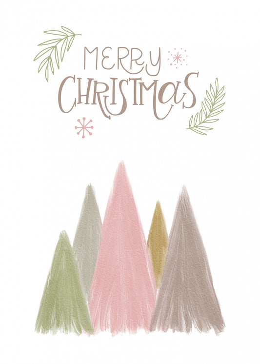 Merry Christmas Trees 1 Poster och Canvastavla