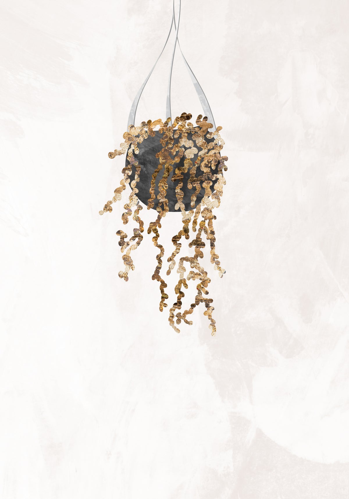 Black and gold house plant 2 Poster och Canvastavla