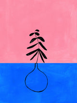 Cobalt Pink Vase .png Poster och Canvastavla