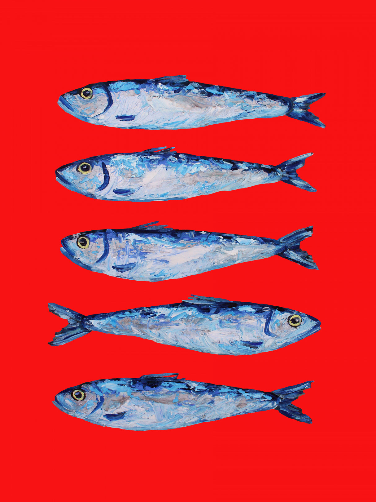 Sardines Berry Red Poster och Canvastavla