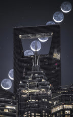 Crescent Moon over Shanghai Poster och Canvastavla