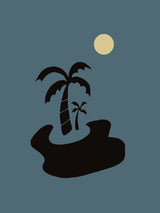 Minimal Night Island Poster och Canvastavla