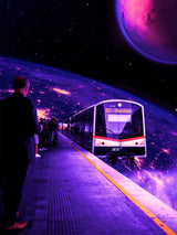 Space Train Poster och Canvastavla