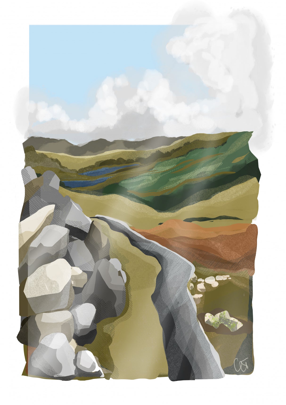 Diamond Hill, Ireland, Connemara Art Print Poster och Canvastavla