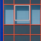 Graphic facade with a white window Poster och Canvastavla