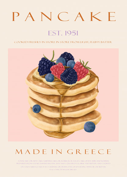 Pancakes Est. 1951 Poster Kitchen poster eller kökstavla