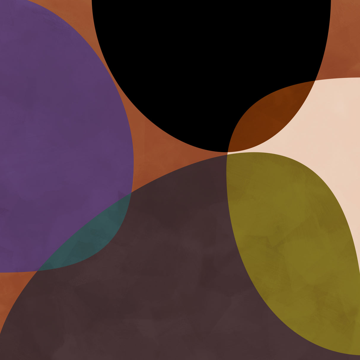 Mid Circles Terracotta Blck2 Poster och Canvastavla