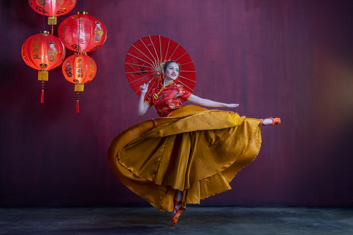 Ballerina on Chinese New Year Poster och Canvastavla