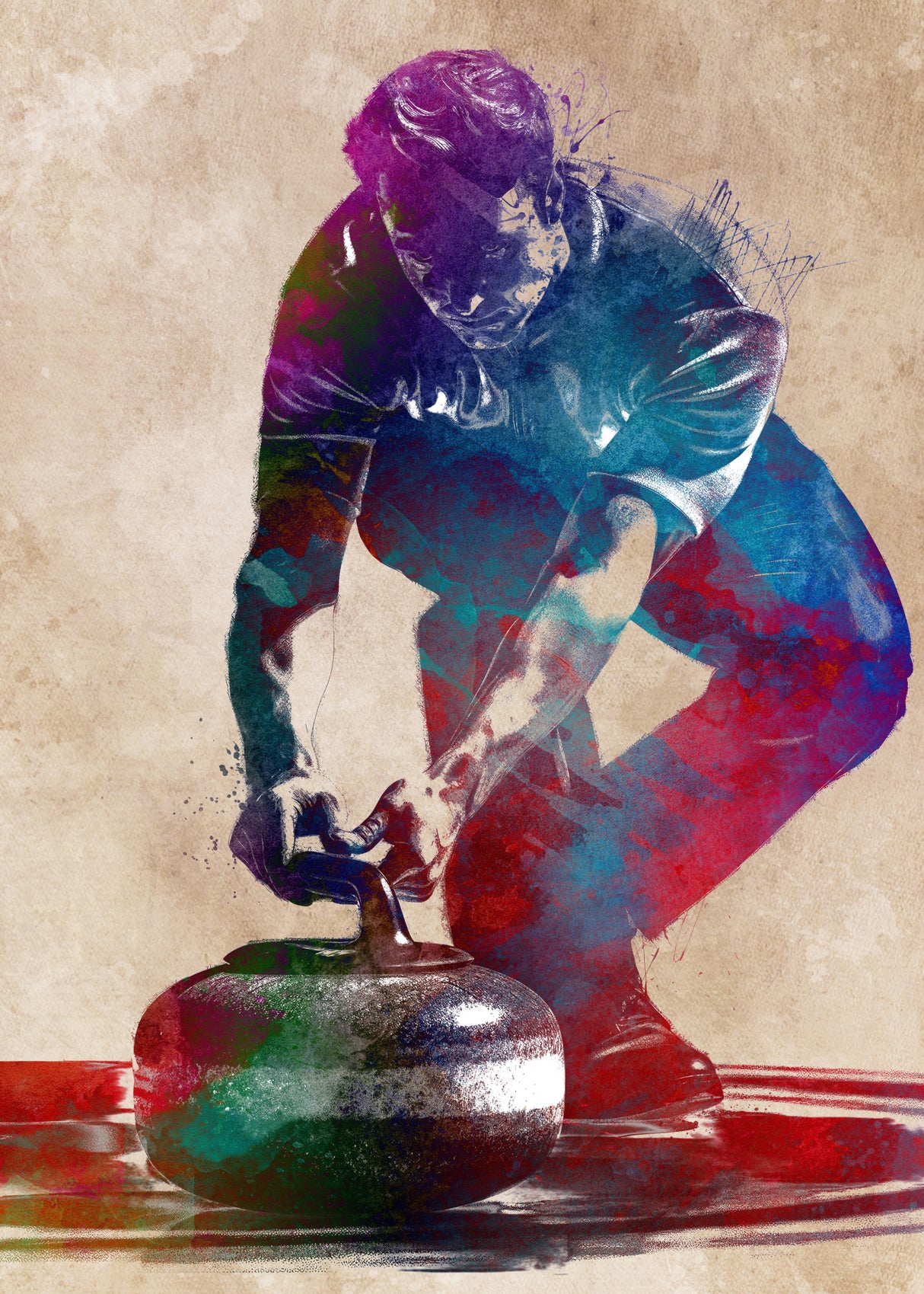 Curling sport art Poster och Canvastavla