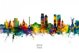 Kyiv Ukraine Skyline Poster och Canvastavla