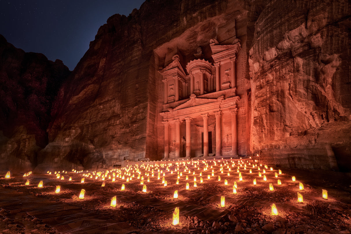Petra by Night Poster och Canvastavla