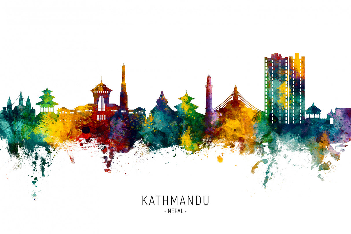 Kathmandu Nepal Skyline Poster och Canvastavla