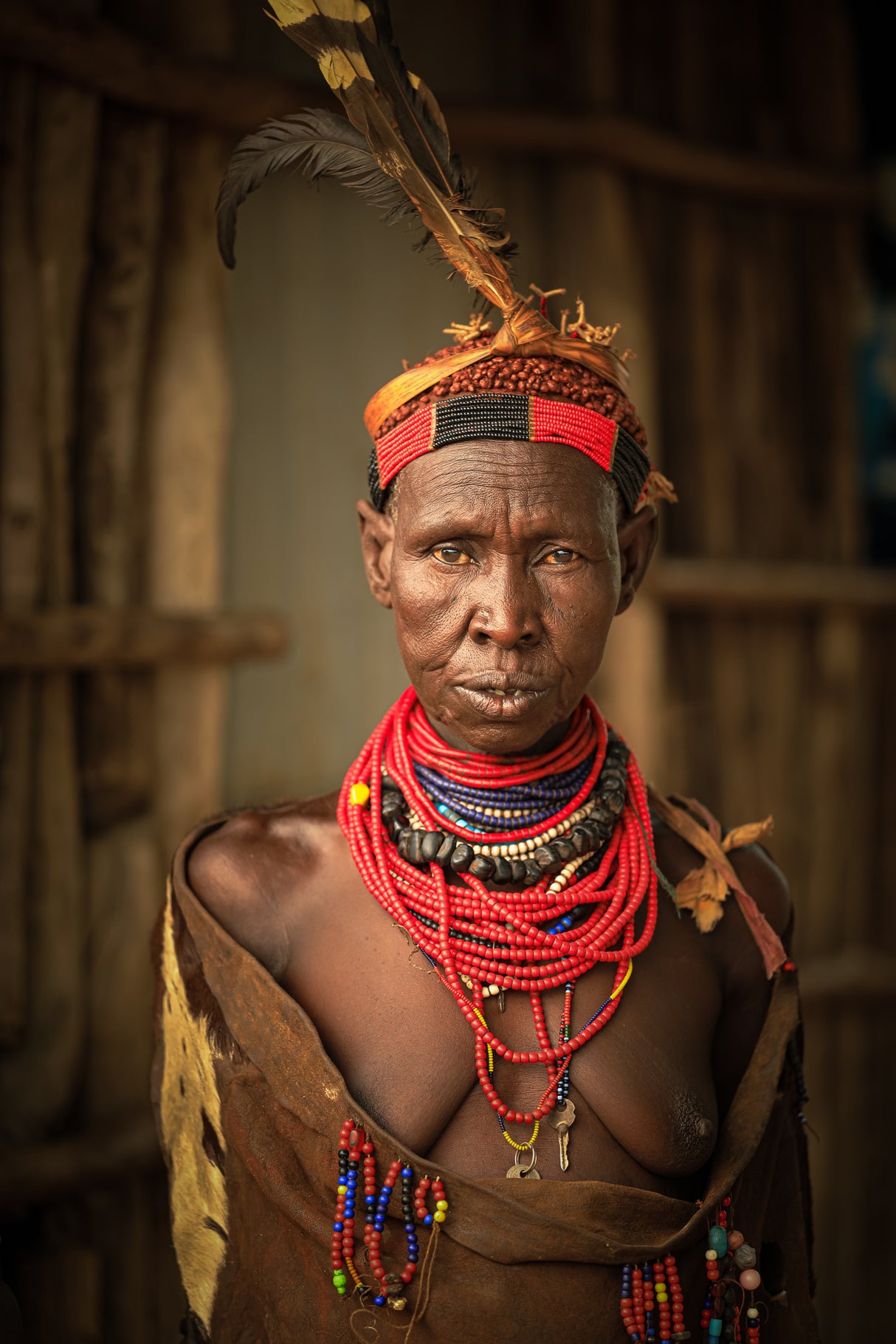 Elder woman of Karo tribe Poster och Canvastavla