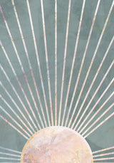 Green Gold Sun Poster och Canvastavla