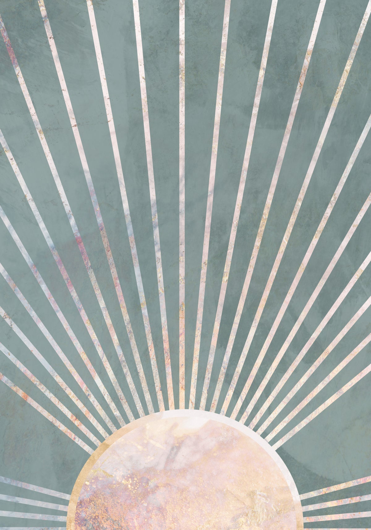 Green Gold Sun Poster och Canvastavla