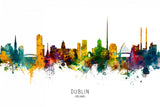 Dublin Ireland Skyline Poster och Canvastavla