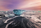 Blue "Gemstone" on black sand beach Poster och Canvastavla