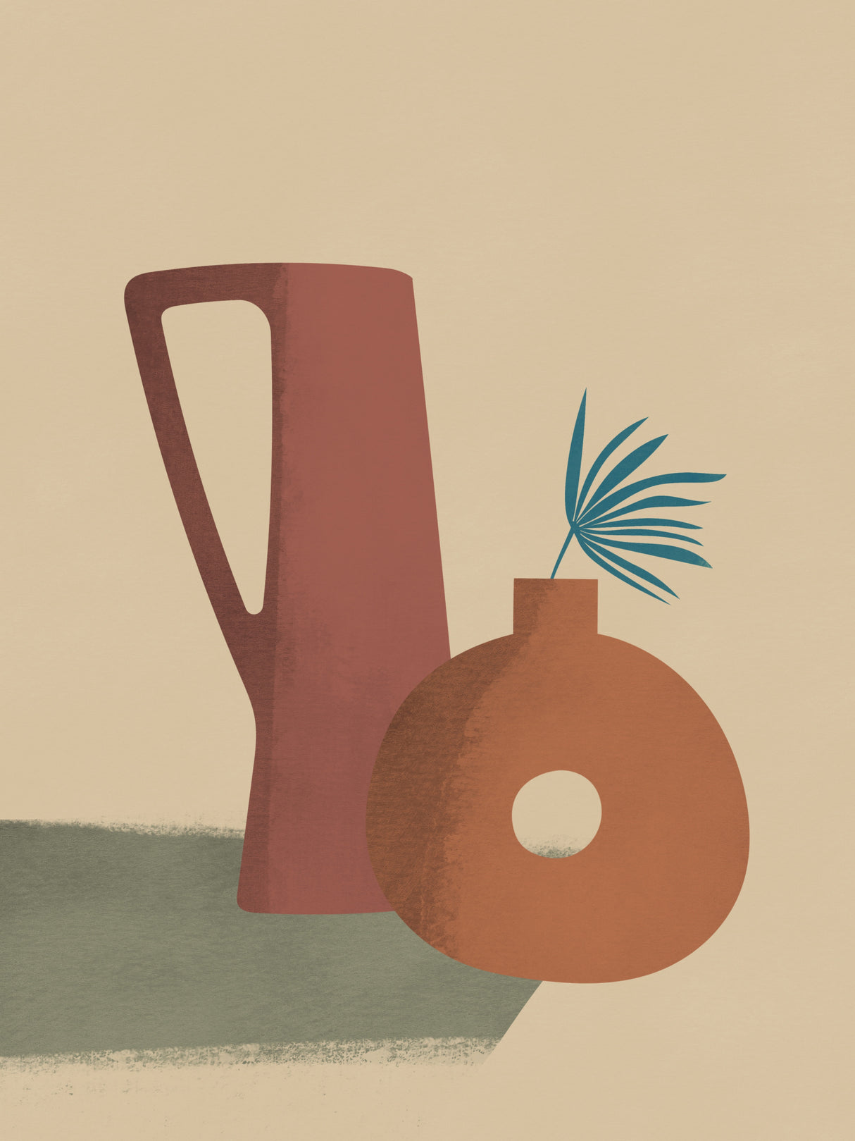 Earth Clay Vase Composition Poster och Canvastavla