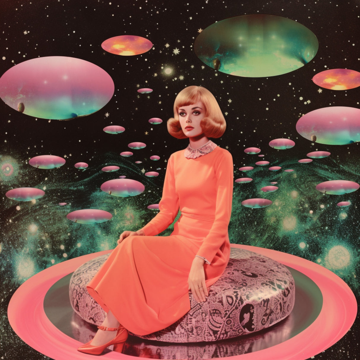 Space Host - Collage Art Poster och Canvastavla