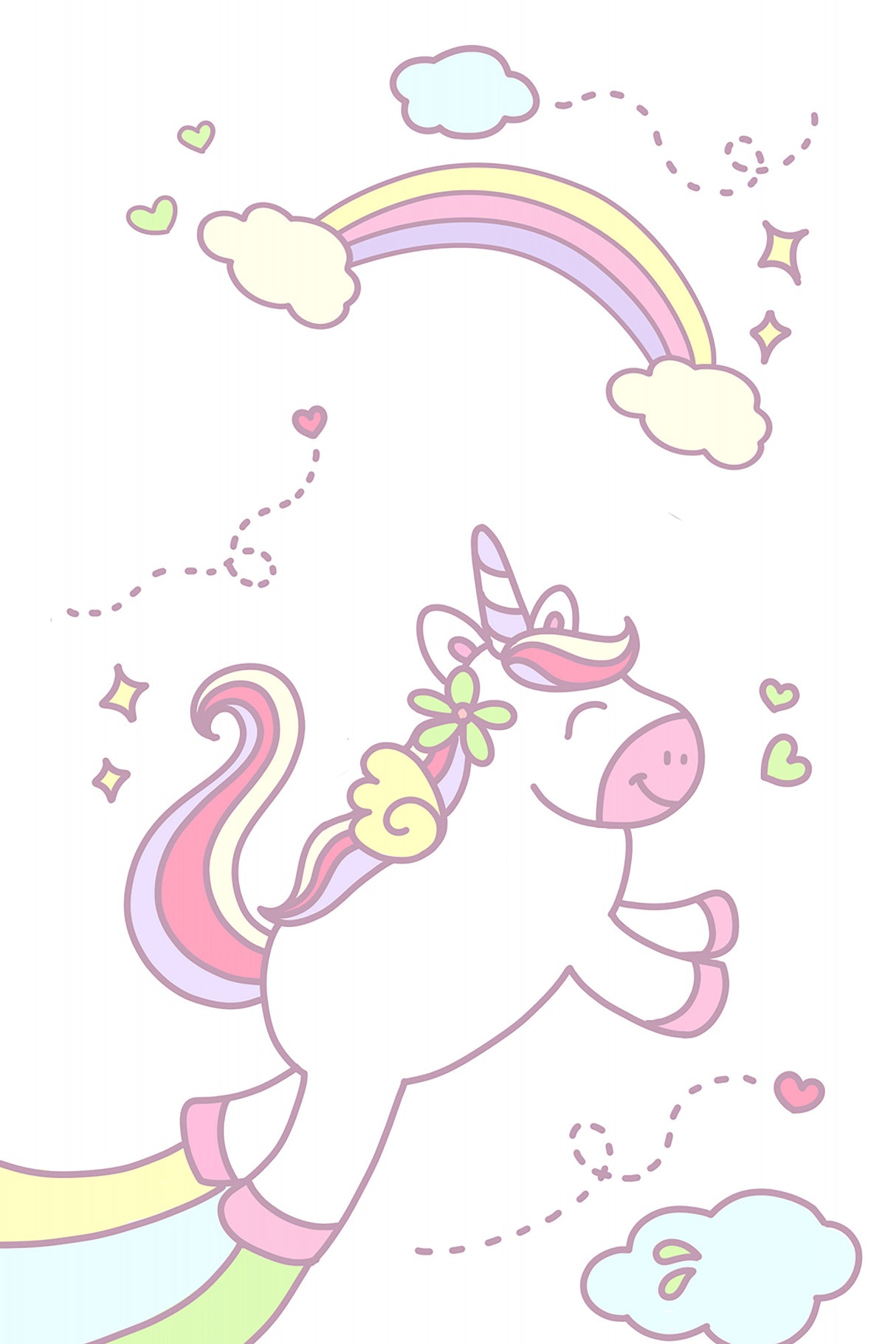 Unicorn and Baby girl Poster och Canvastavla