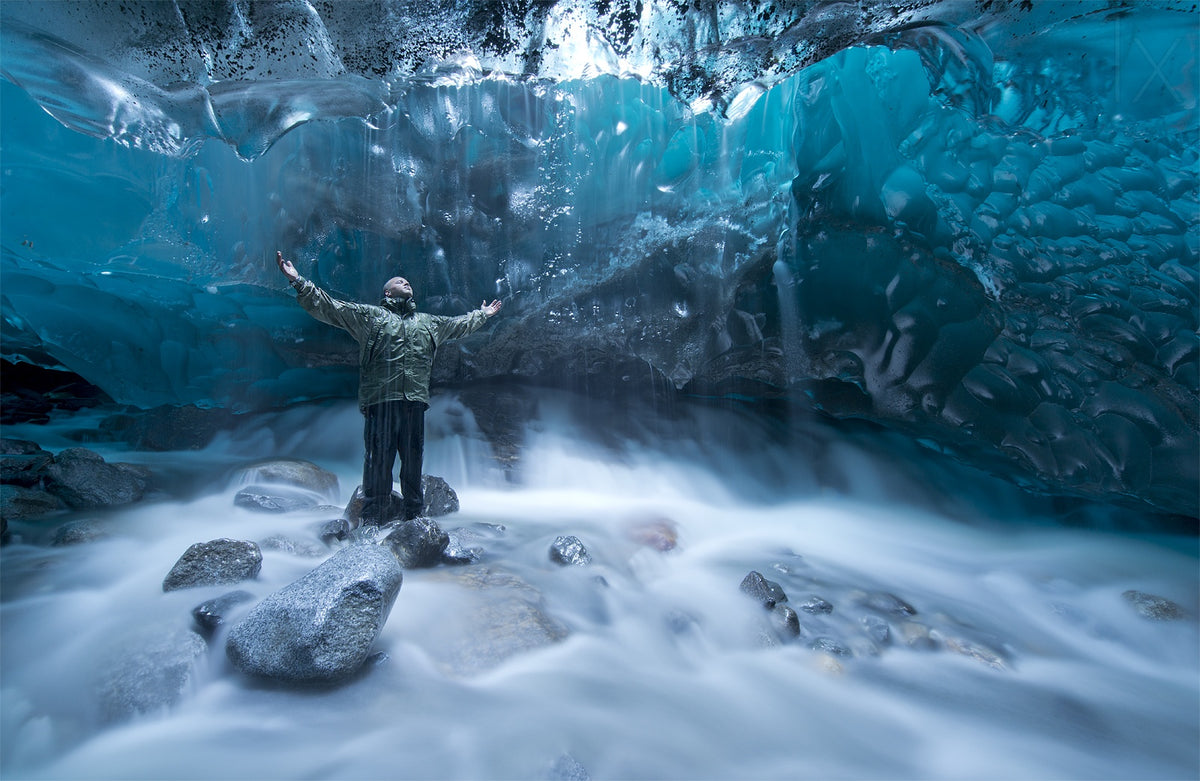 Self portrait under a glacier Poster och Canvastavla