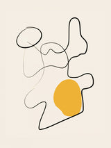 Line Abstract In Yellow Blob Poster och Canvastavla