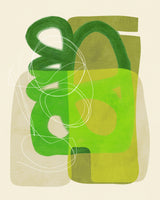Painted Lines Green Tan 4 Kopie Poster och Canvastavla