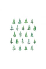 Little watercolor Christmas trees Poster och Canvastavla