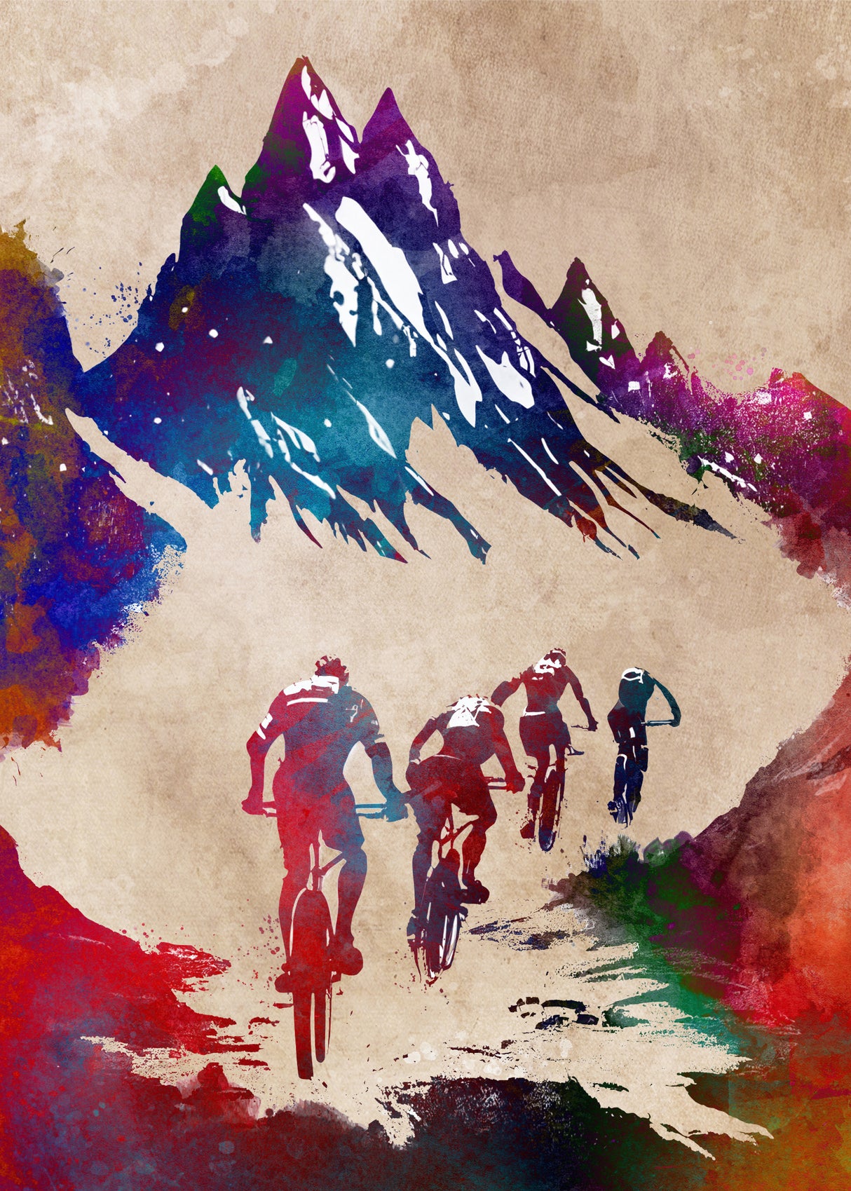 Mountain bikers sport art 43 Poster och Canvastavla