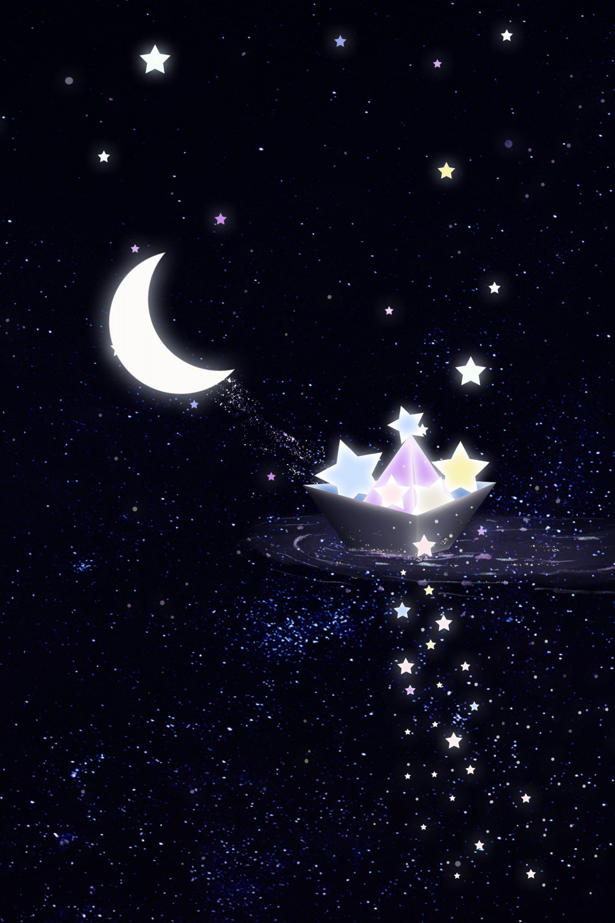 6000x9000 Starry boat Poster och Canvastavla