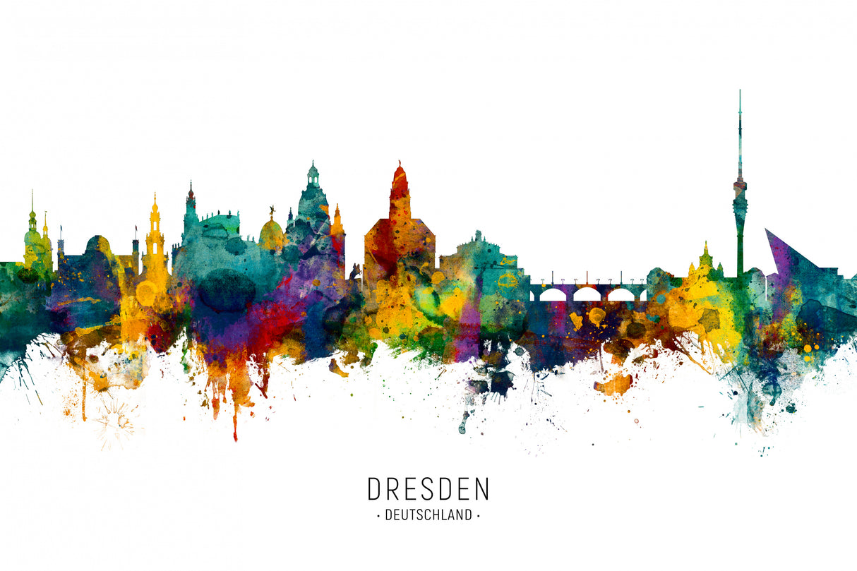 Dresden Germany Skyline Poster och Canvastavla