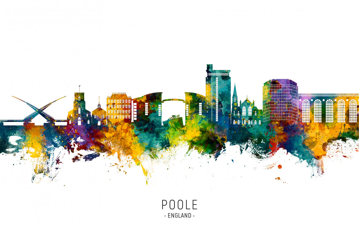 Poole England Skyline Poster och Canvastavla