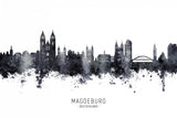 Magdeburg Germany Skyline Poster och Canvastavla