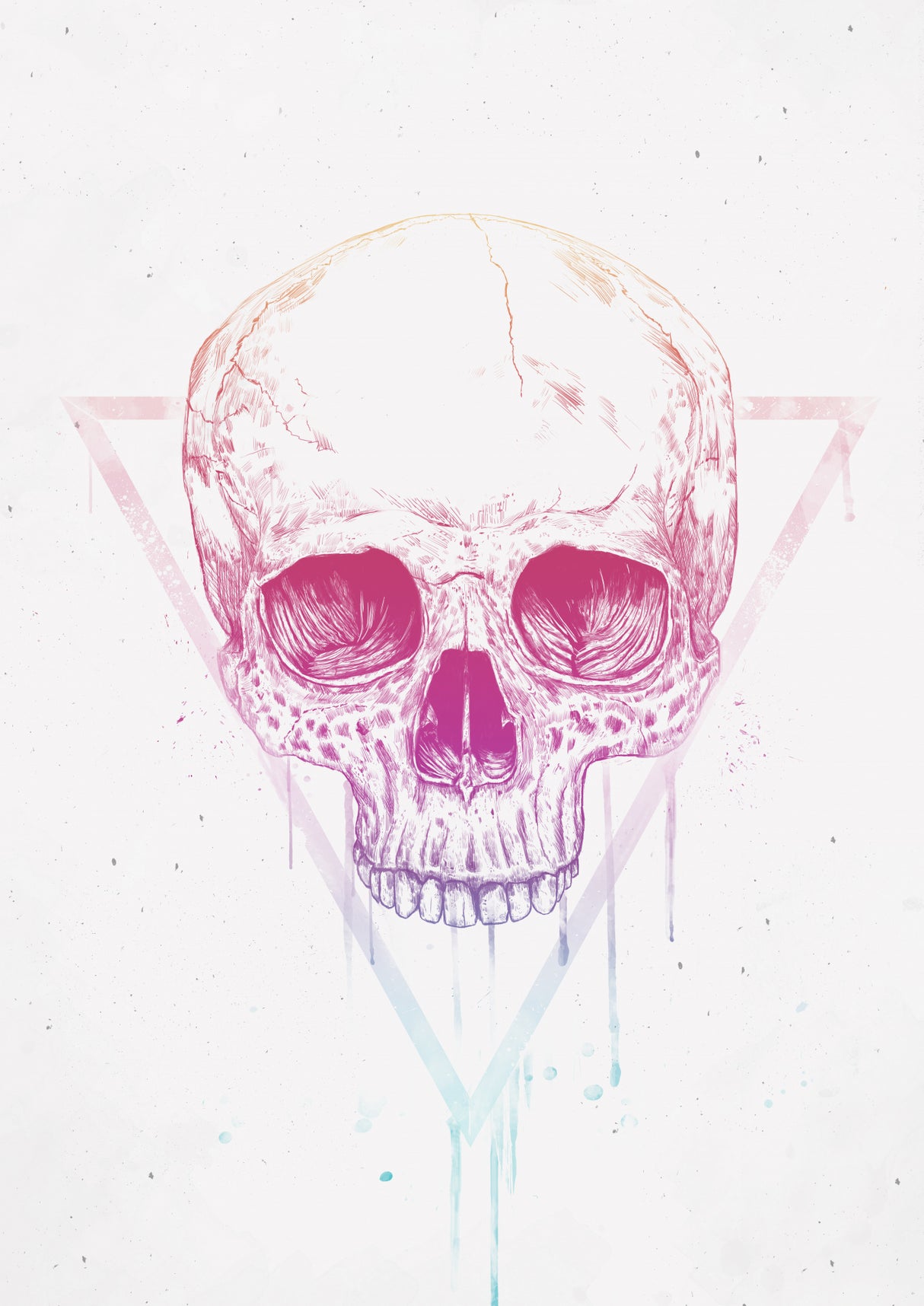 Skull in a triangle Poster och Canvastavla