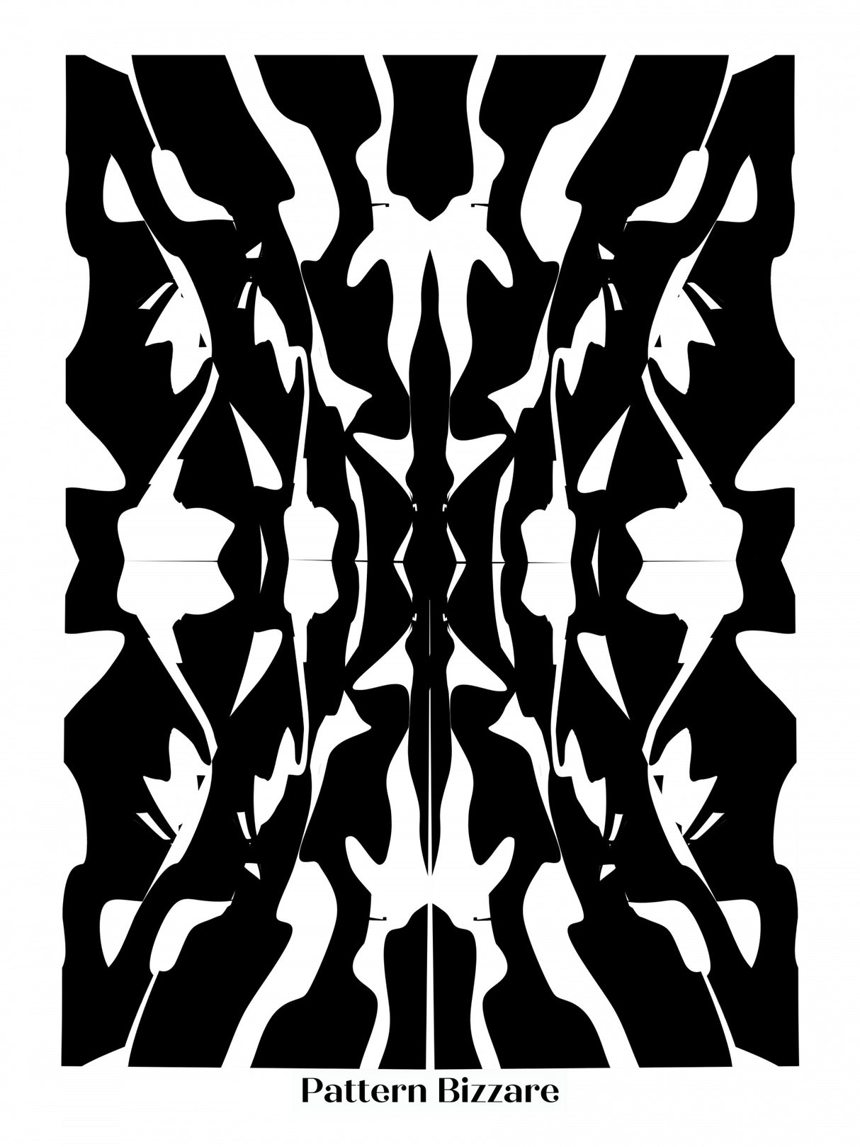 Pattern Bizarre In Black Poster och Canvastavla