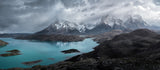 Paine Mountains and Pehoe Lake,Chile Poster och Canvastavla
