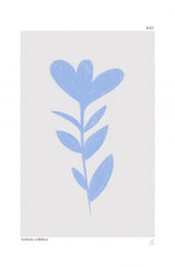Blue Abstract Plant Poster och Canvastavla
