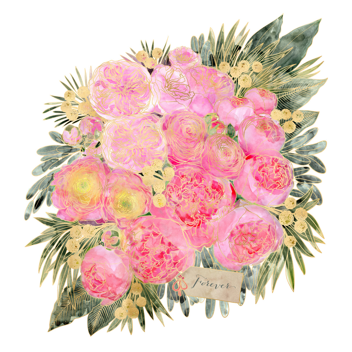 Forever Rekha bouquet in pink Poster och Canvastavla