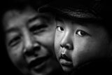 A boy with his mother Poster och Canvastavla