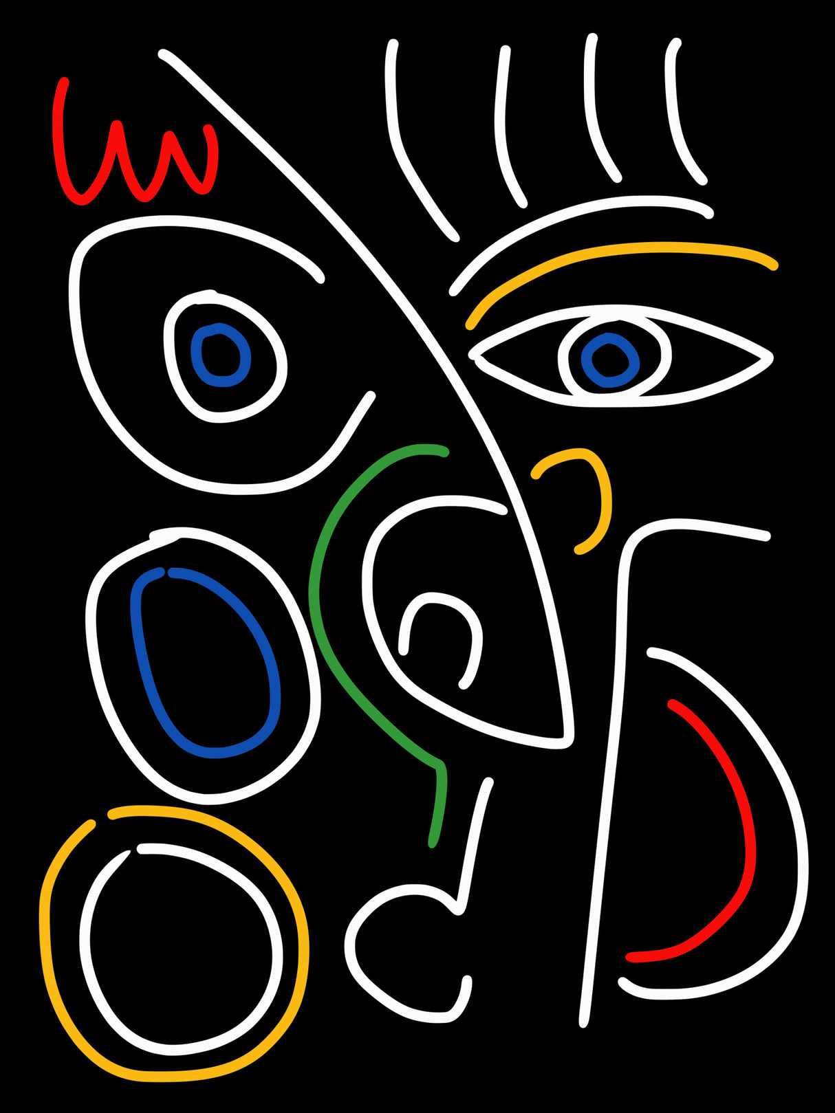 Line Art Colorful Portrait Poster och Canvastavla