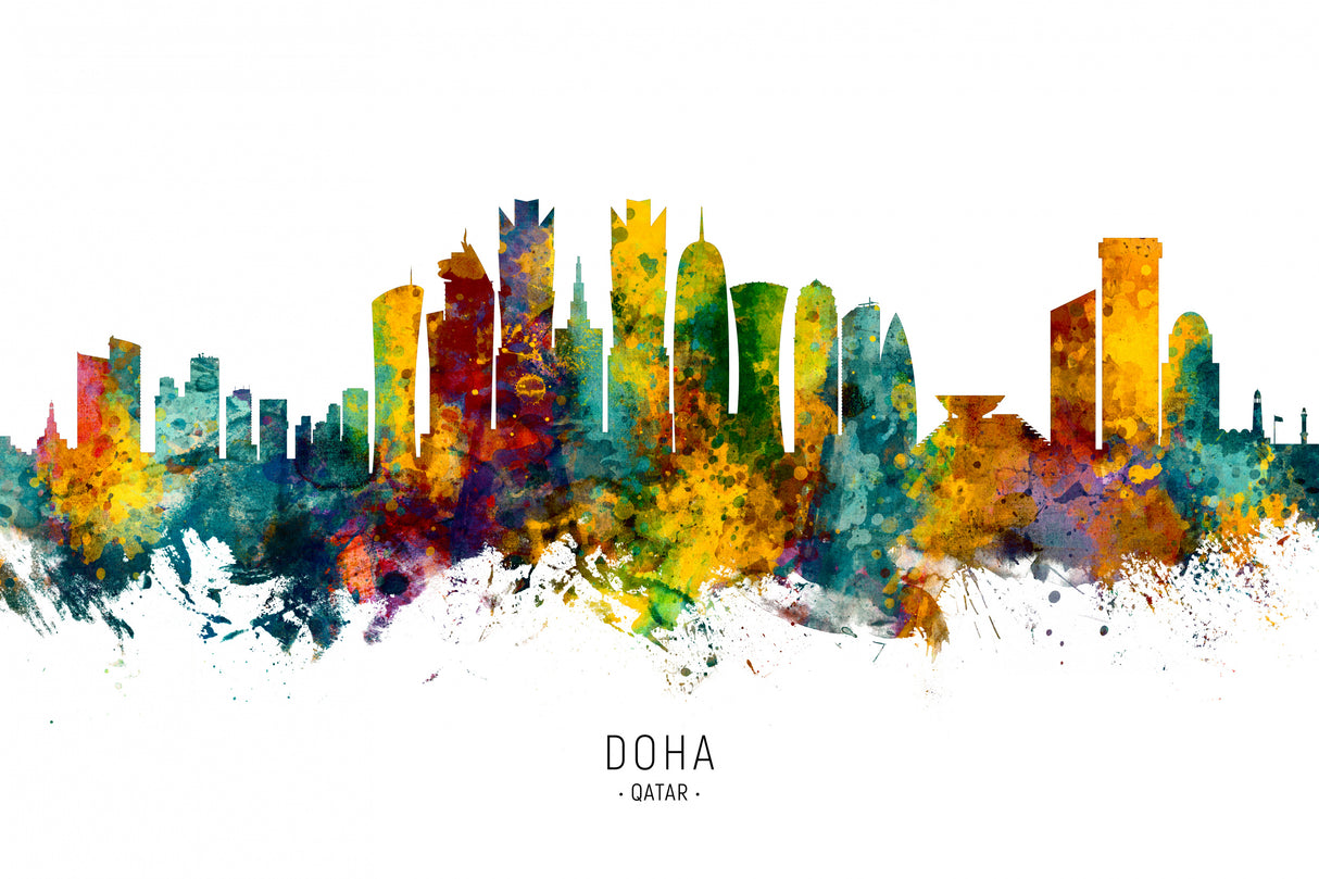 Doha Qatar Skyline Poster och Canvastavla
