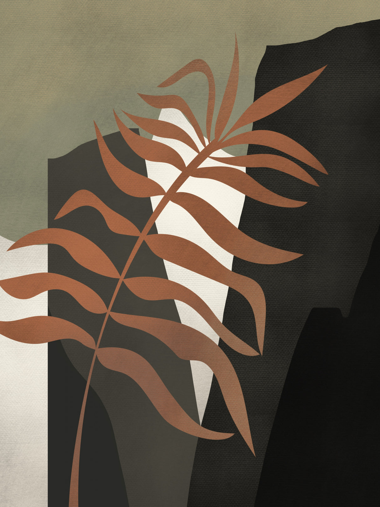 Tropical Abstract With Palm Leaf Poster och Canvastavla