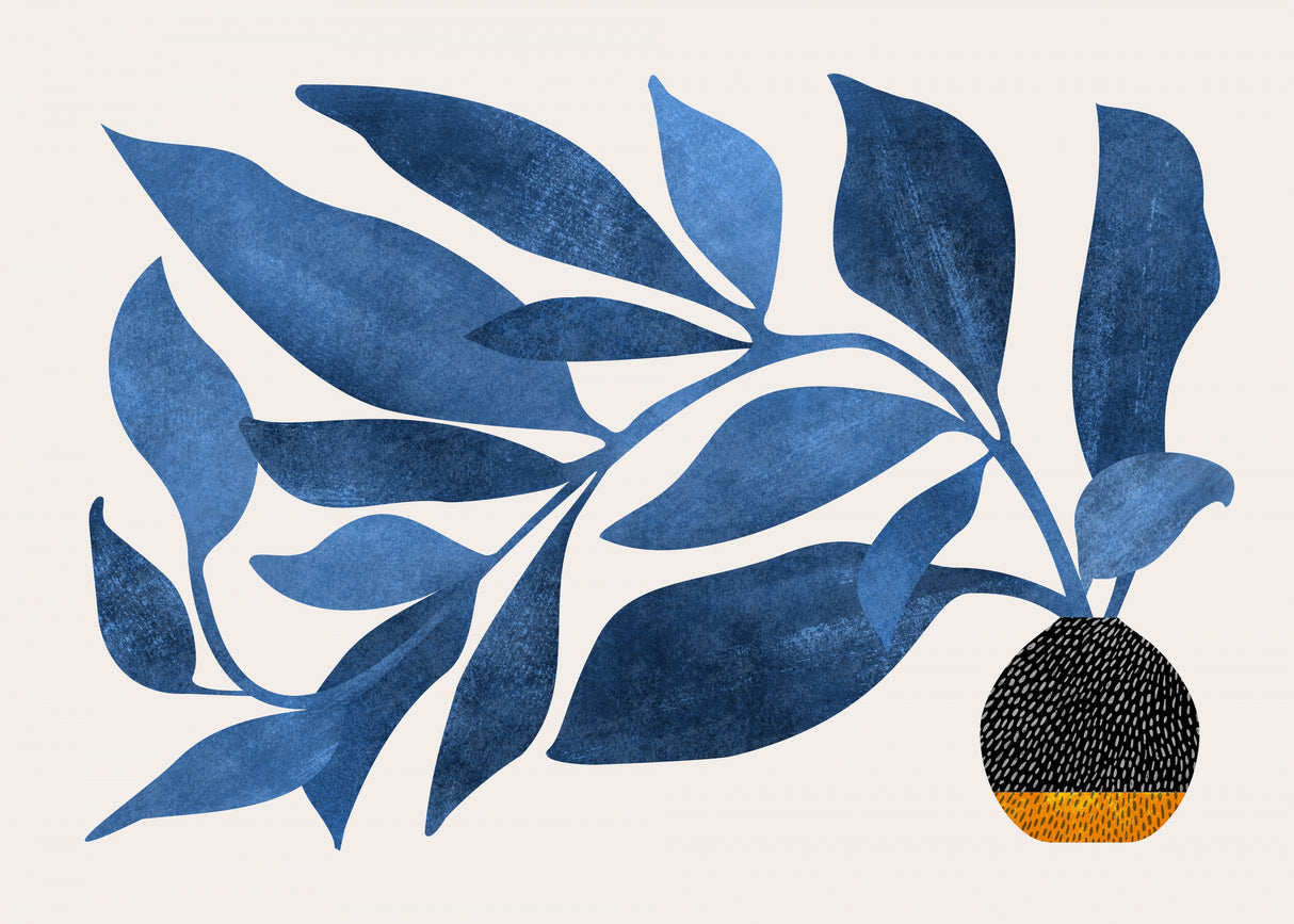 Wandering Ivy in Blue Poster och Canvastavla
