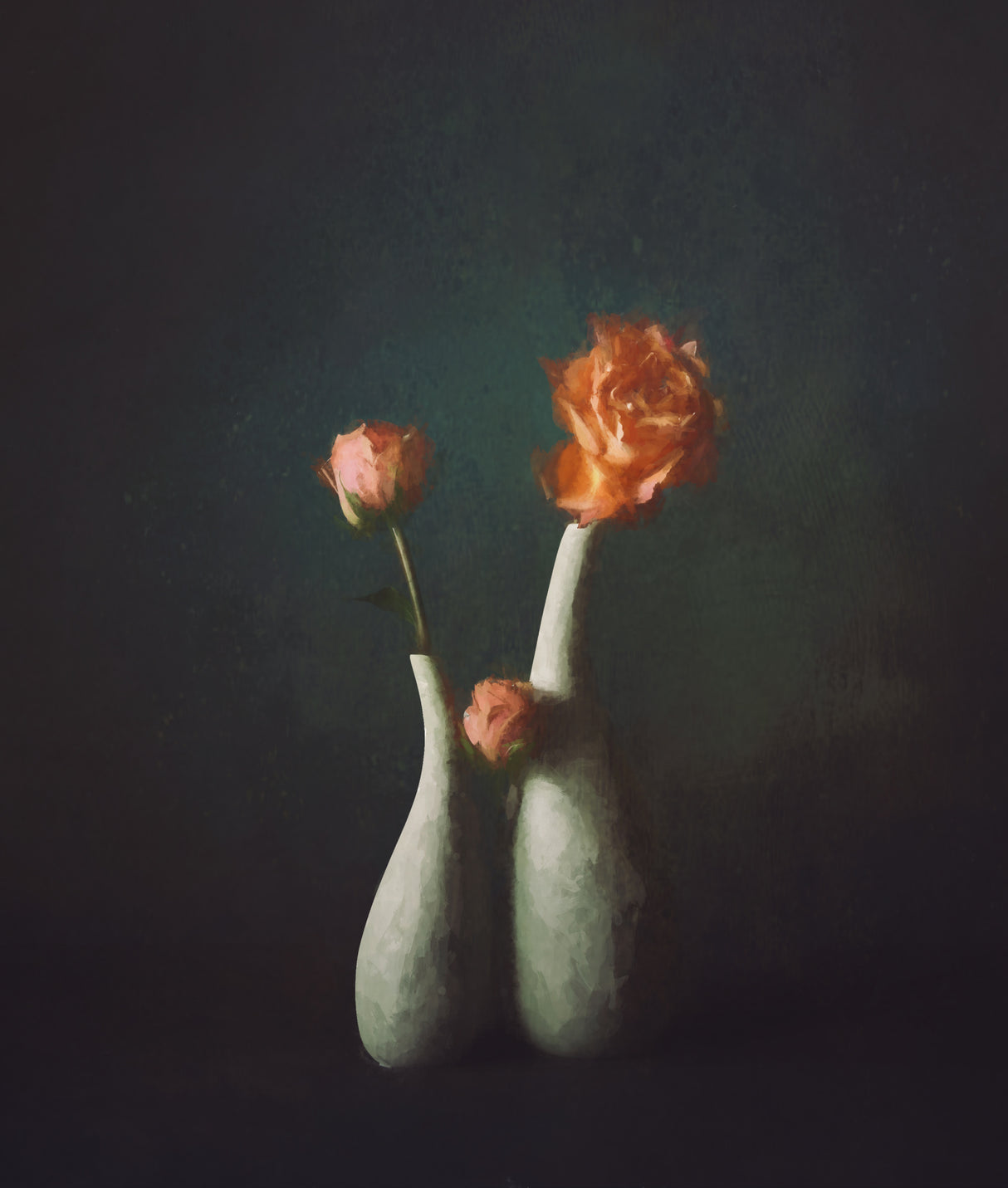 Rose and vase Poster och Canvastavla