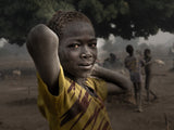 children at a mundari camp-3488 Poster och Canvastavla