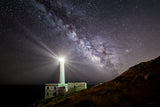 The lighthouse and the Milky Way Poster och Canvastavla