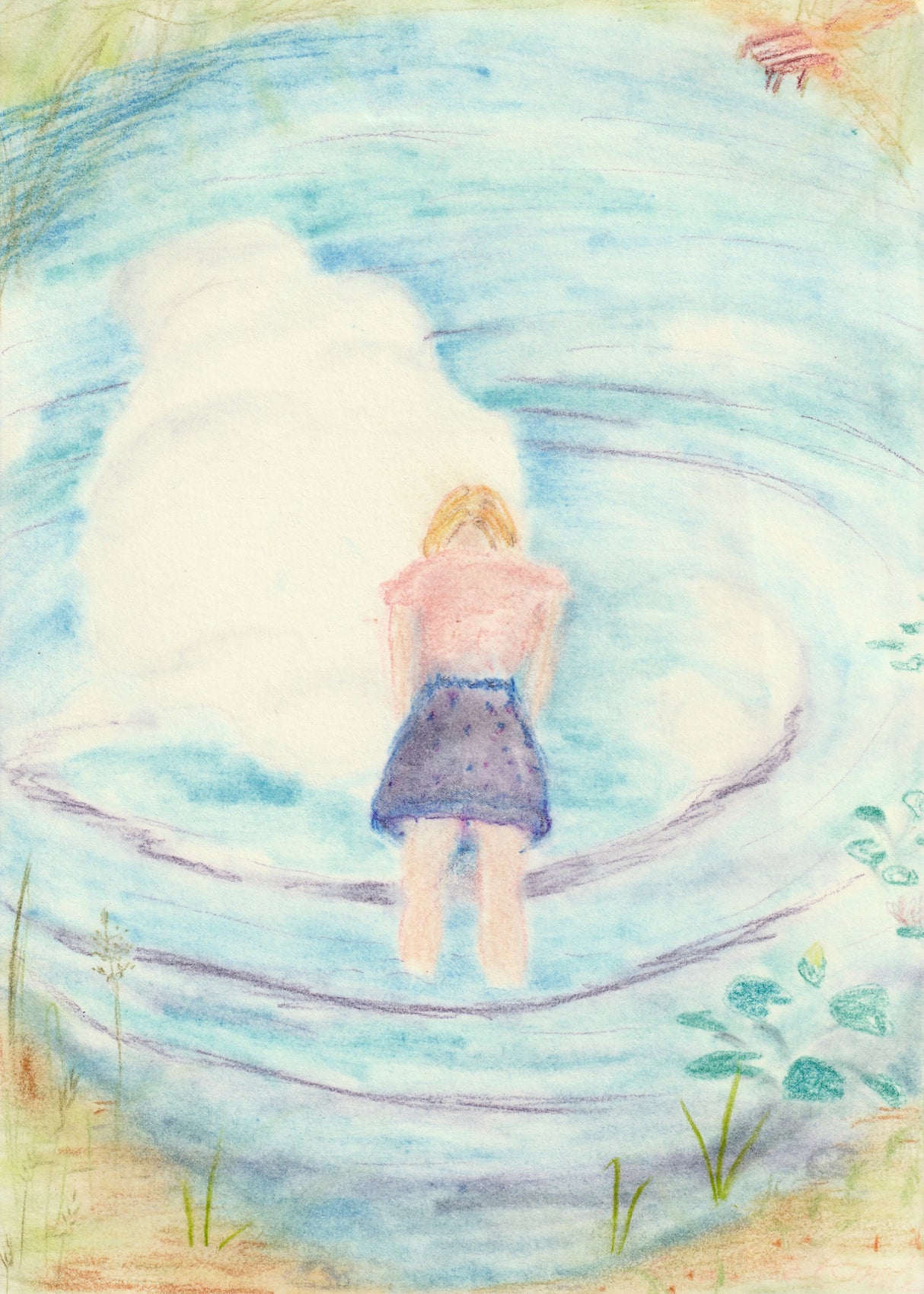 Mädchen im Teich Poster och Canvastavla